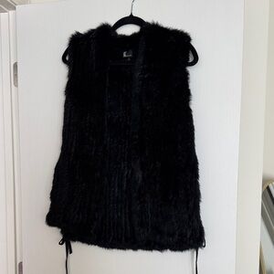 Love Token Black Faux Fur Vest